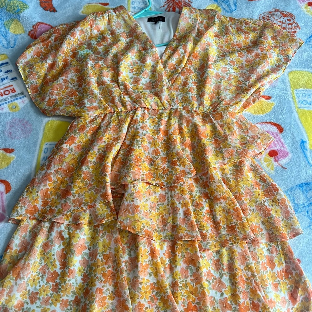1. State Floral Dress with Ruffle Accents